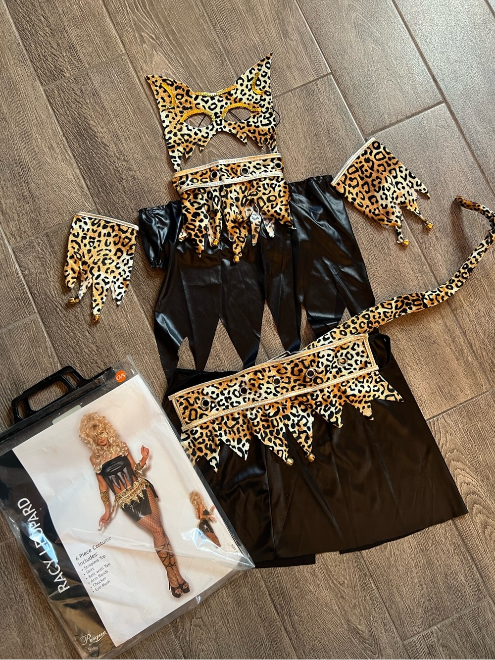 Vintage Shirley of Hollywood 6pc Racy Leopard Risqué Halloween Costume O/S